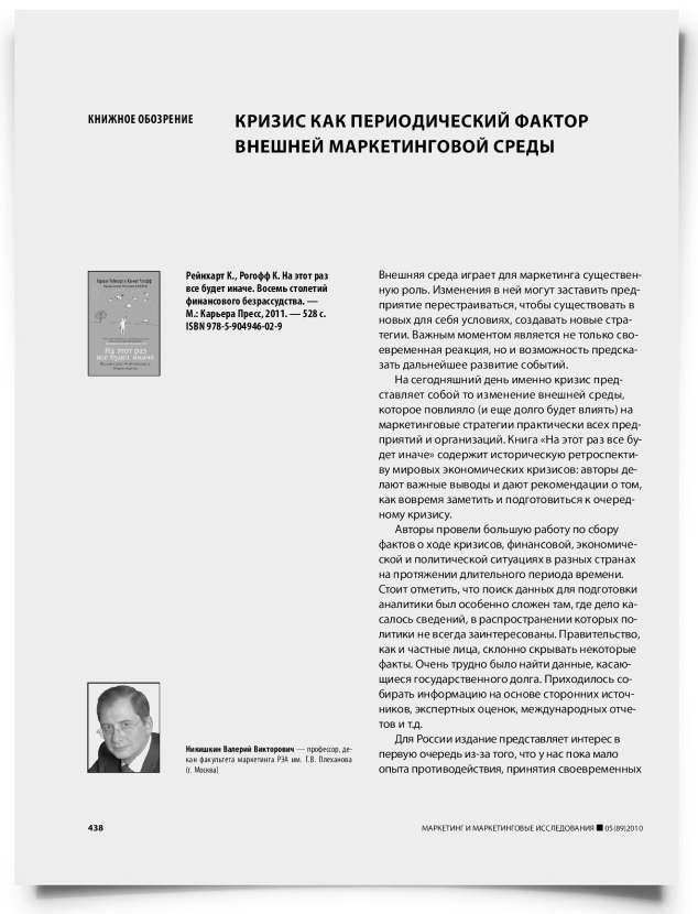 Кризис как периодический фактор внешней маркетинговой среды - титульная страница