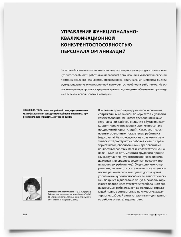 Управление функционально-квалификационной конкурентоспособностью персонала организаций - титульная страница