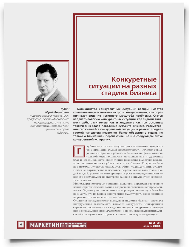 Конкурентные ситуации на разных стадиях бизнеса - титульная страница