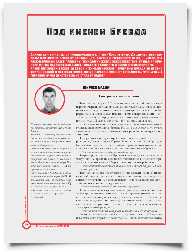 Под именем бренда - титульная страница
