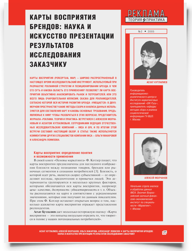 Карты восприятия брендов: наука и искусство презентации результатов исследования заказчику - титульная страница
