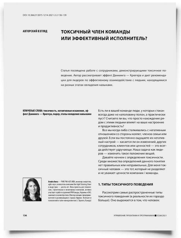Токсичный член команды или эффективный исполнитель? - титульная страница