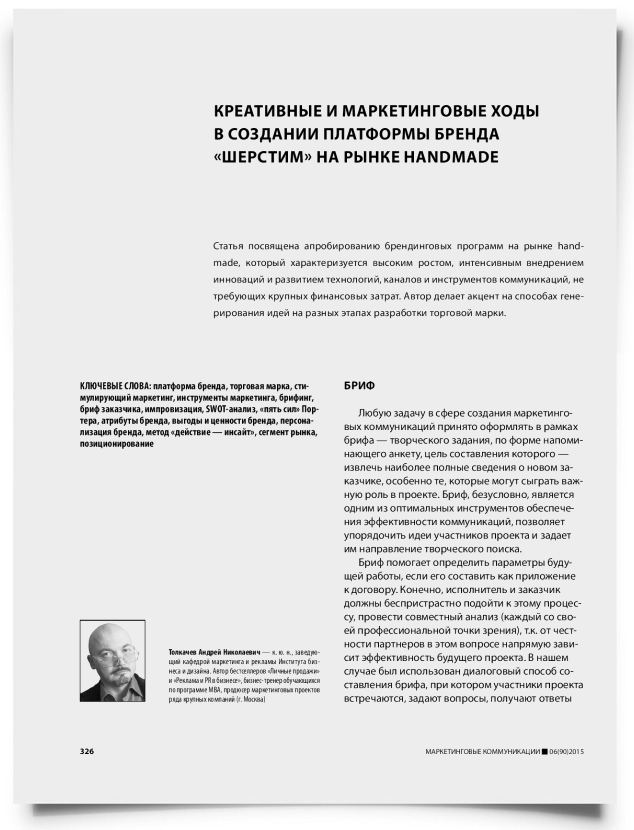 Креативные и маркетинговые ходы в создании платформы бренда «Шерстим» на рынке handmade - титульная страница