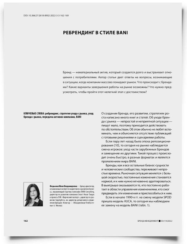 Ребрендинг в стиле BANI - титульная страница