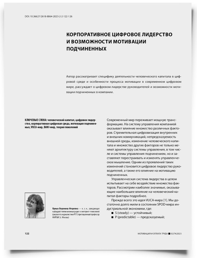 Корпоративное цифровое лидерство и возможности мотивации подчиненных - титульная страница