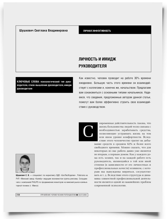 Личность и имидж руководителя - титульная страница
