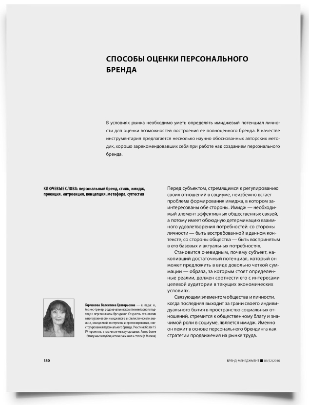 Способы оценки персонального бренда - титульная страница
